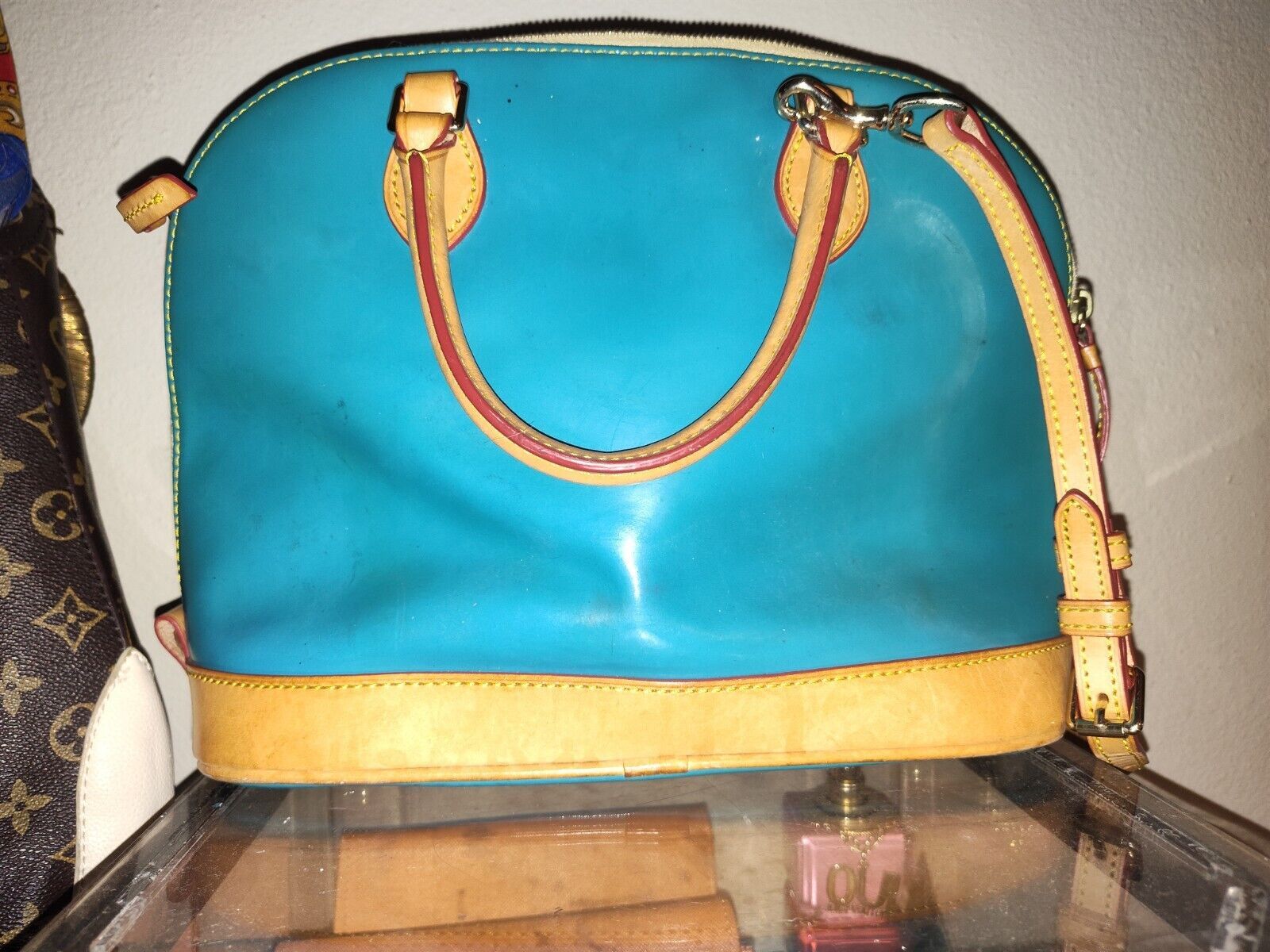 Dooney & Bourke Dooney and Bourke Darcy Turquoise Patent Leather Satchel Size ONE SIZE - 2 Thumbnail