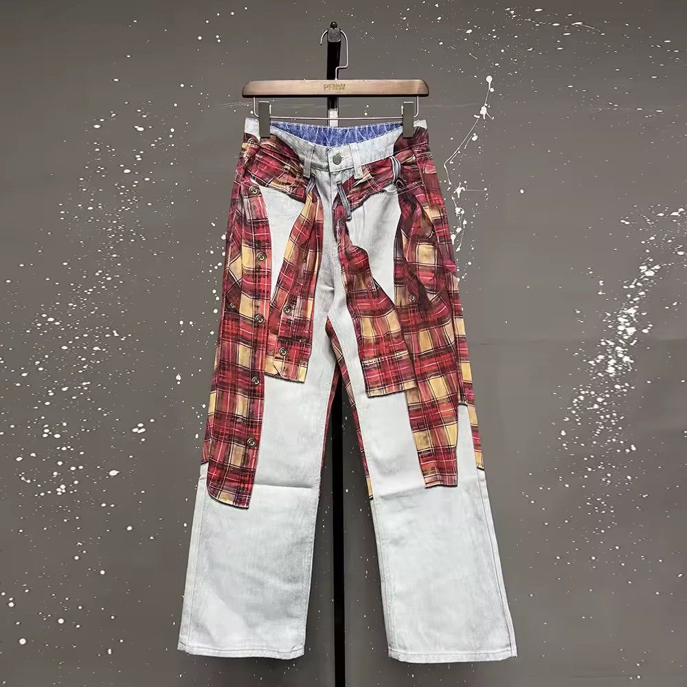 Jean Streetwear Design Retro Style Loose Printing Jeans Size US 30 / EU 46 - 3 Thumbnail