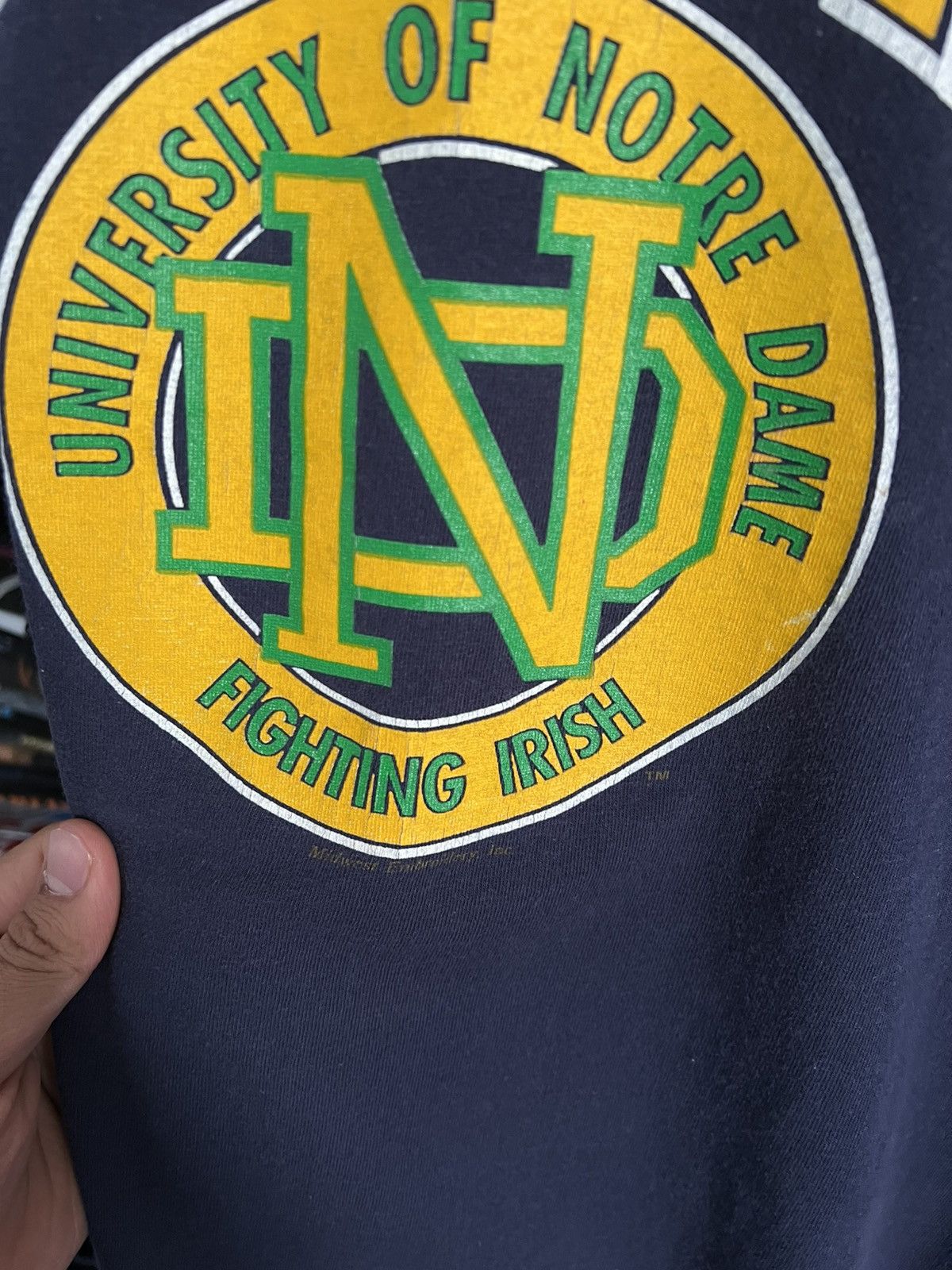 NCAA 90s Notre Dame University Fighting Irish Single Stitch Tee Size US L / EU 52-54 / 3 - 4 Thumbnail
