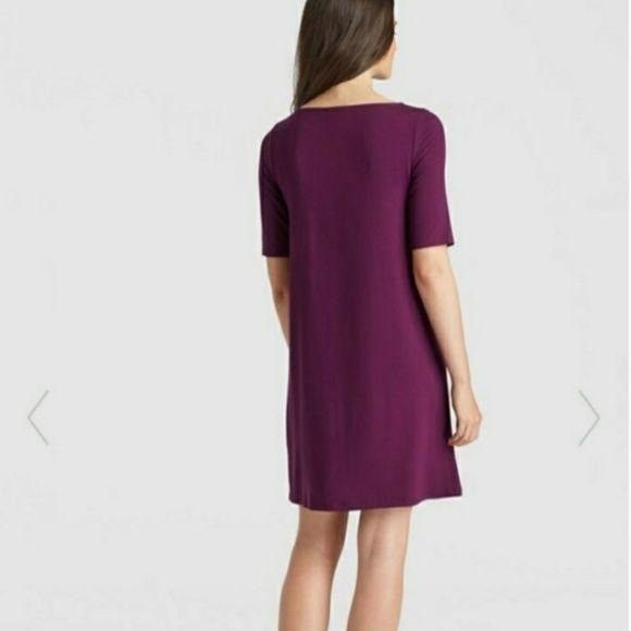 Eileen Fisher Eileen Fisher PP Purple Dress Elbow Sleeve Petite XS Stretch Size XS / US 0-2 / IT 36-38 - 2 Thumbnail