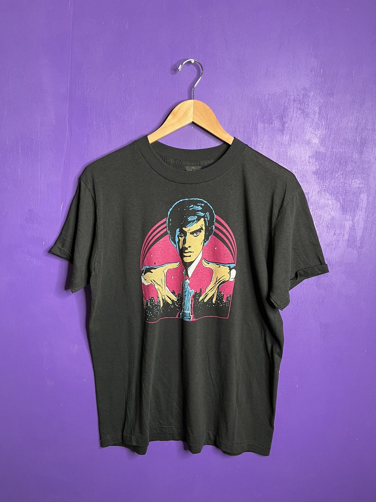 image of Made In USA x Tour Tee Vintage 1984 David Copperfield World Tour T-Shirt in Black (Size Medium)