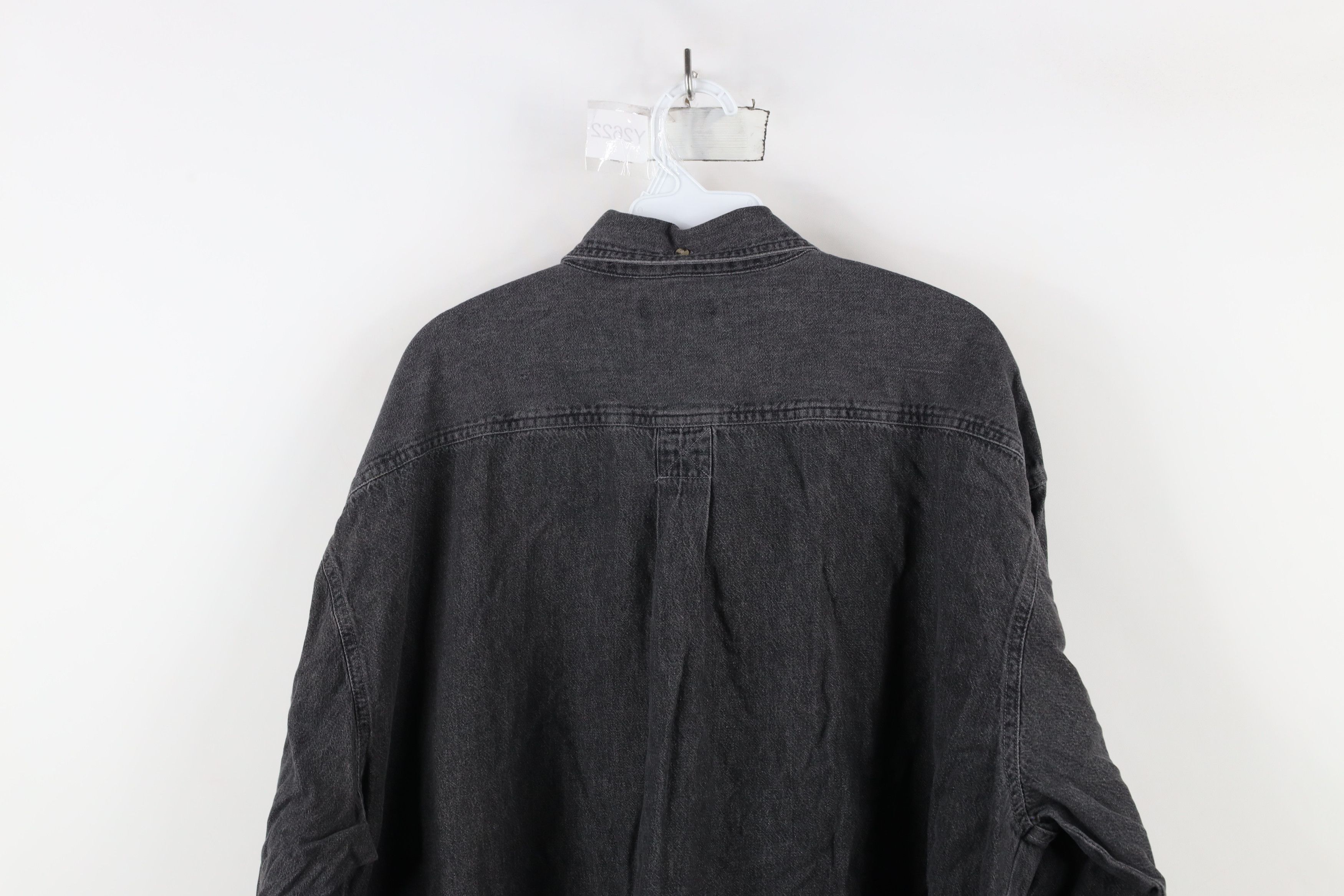 Vintage Vintage 90s Streetwear Jean Collared Button Down Shirt Black Size US XXL / EU 58 / 5 - 11 Thumbnail