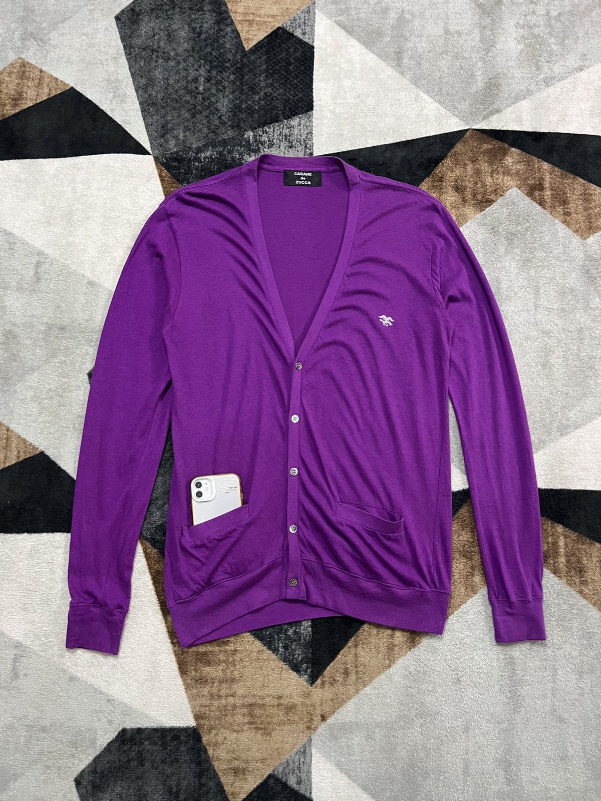 CABANE de ZUCCa Cabane De Zucca Issey Miyake Purple Cardigan Embroidered Size M / US 6-8 / IT 42-44 - 4 Thumbnail