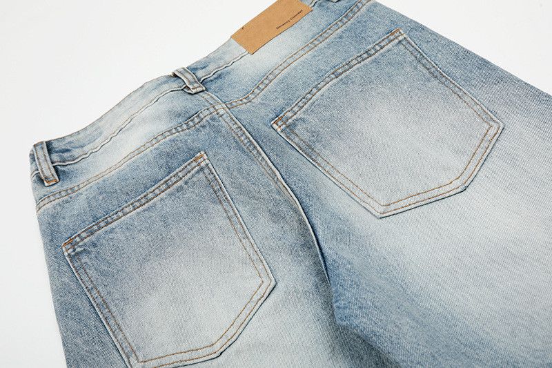 Vintage Men's American Retro Straight-Leg Distressed Washed Jeans Size US 32 / EU 48 - 5 Thumbnail