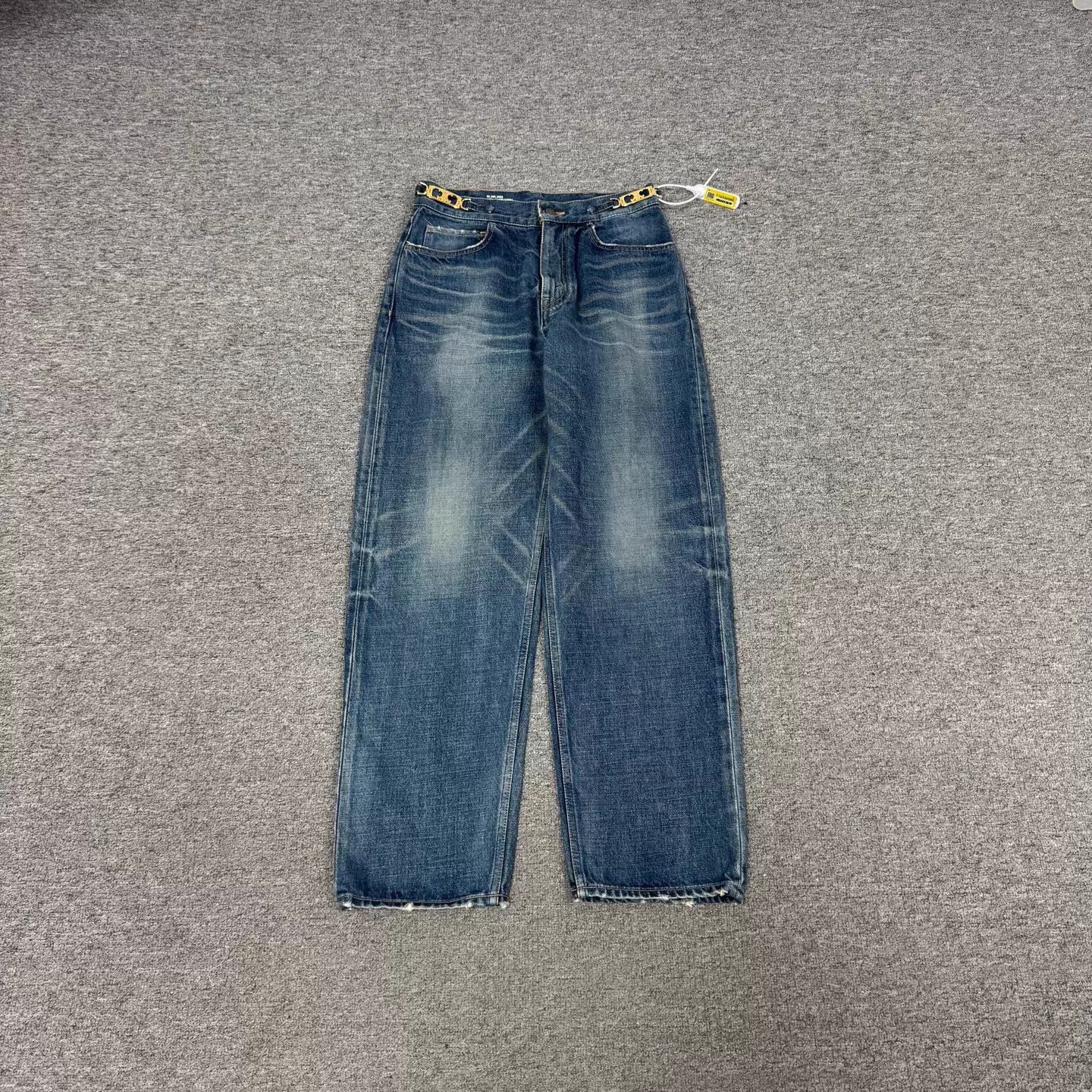 Celine Celine Triomphe Metal Chain Washed Blue Jeans 29 Size 29" - 1 Thumbnail