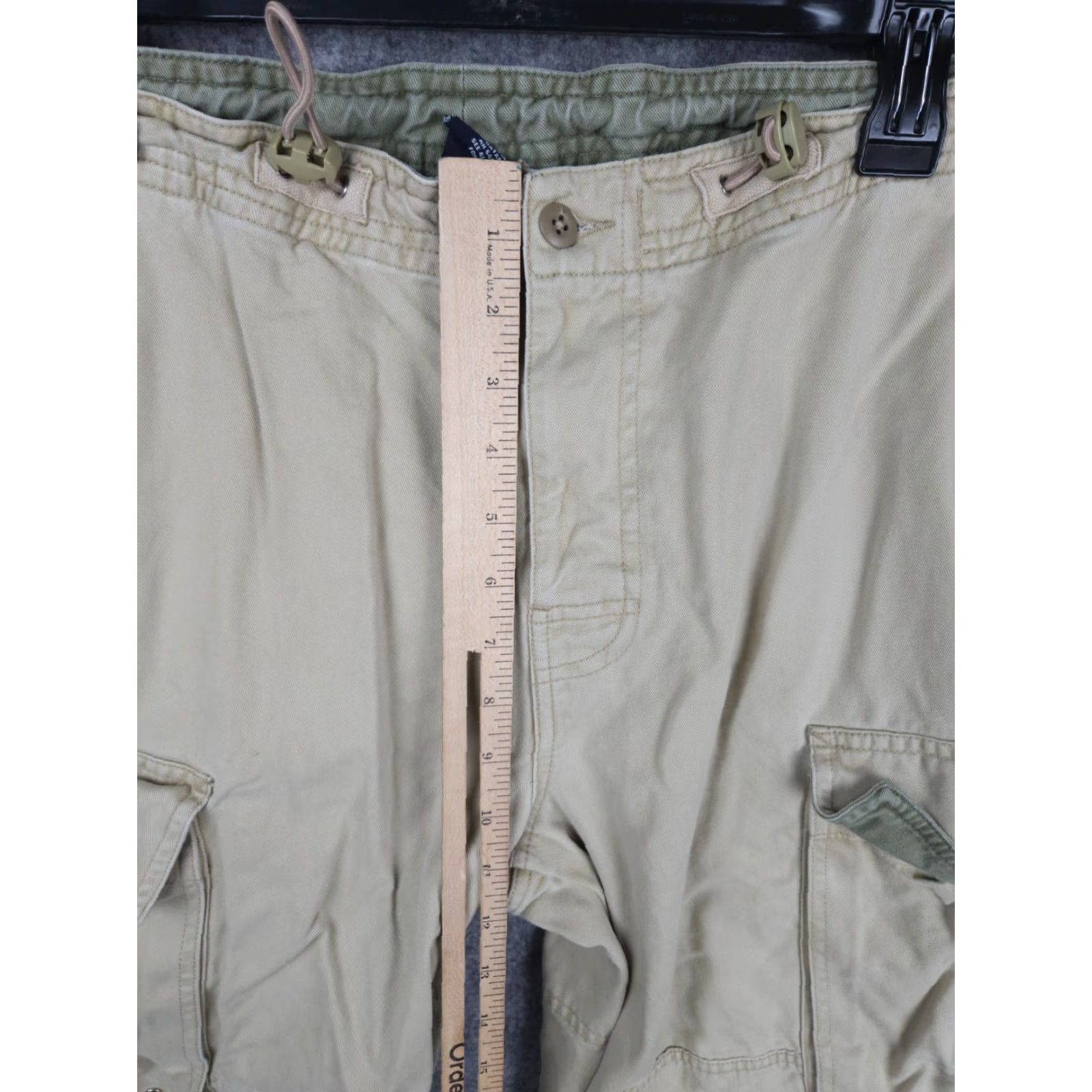 Gap VINTAGE GAP Parachute Pants Mens Small Beige Cargo Ankle Tie Rave Y2K Cotton Size US 29 - 6 Thumbnail