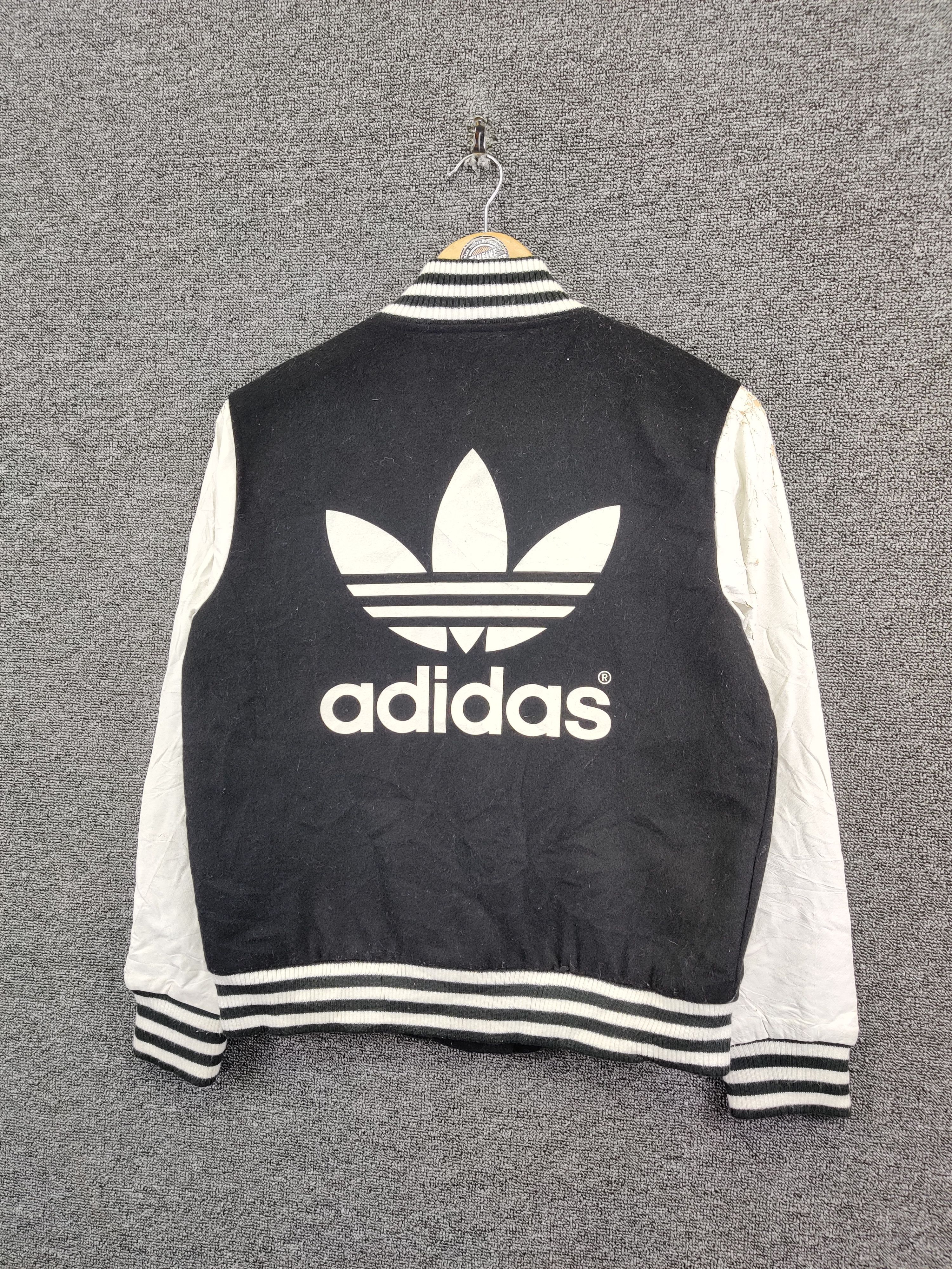 Adidas Vintage Adidas Big Logo Wool Varsity Jacket Size US M / EU 48-50 / 2 - 2 Thumbnail