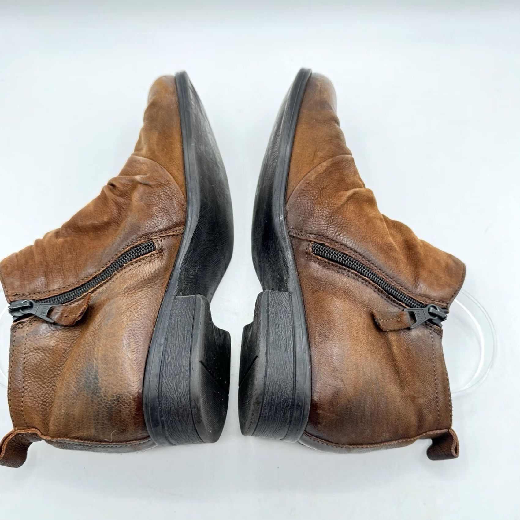Vintage Miz Mooz Booties Leather Studded Booties Snap - Hazelnut Brown - EU 38 / US 7.5 - 8 - Women - Bootie Size US 8 / IT 38 - 6 Thumbnail