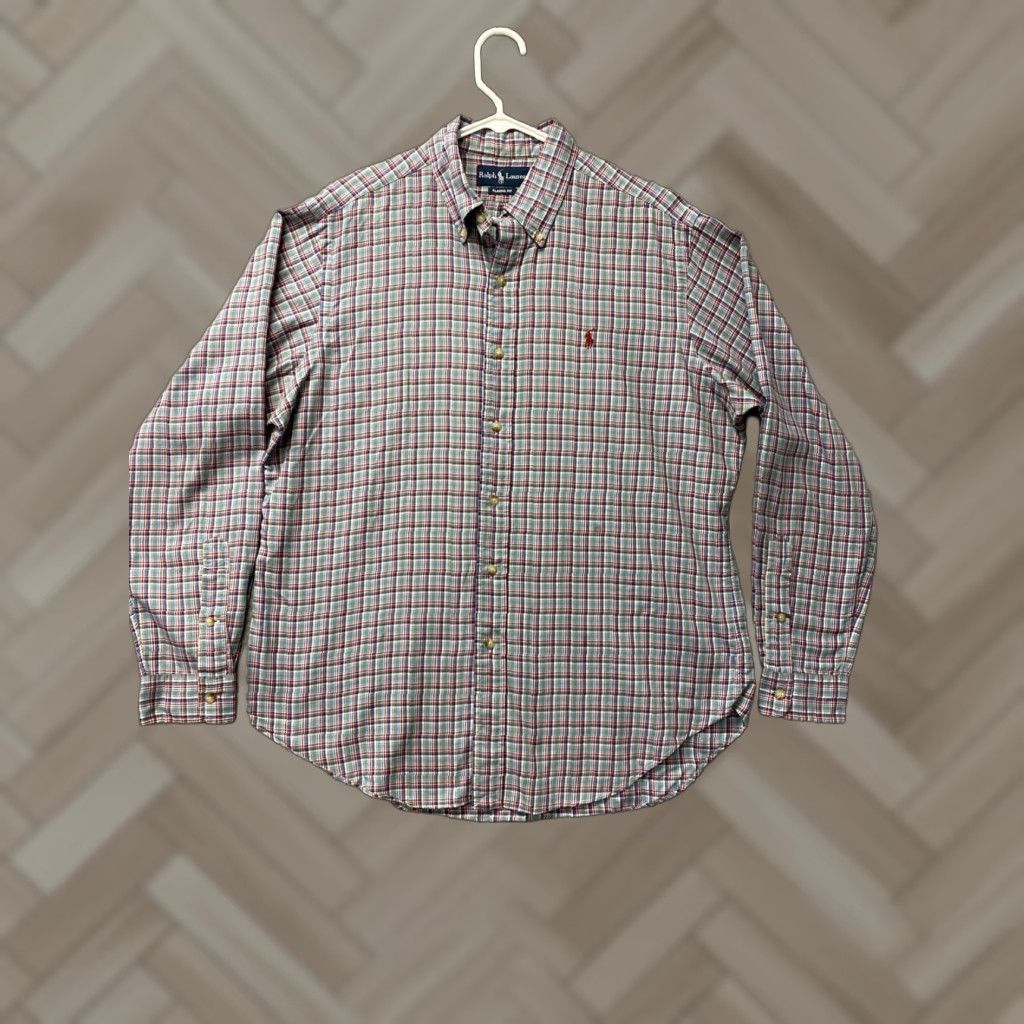 Ralph Lauren Ralph Lauren Plaid Dress Shirt Men Long Sleeve Button-Down Shirt L Red Multicolor Size US L / EU 52-54 / 3 - 1 Thumbnail