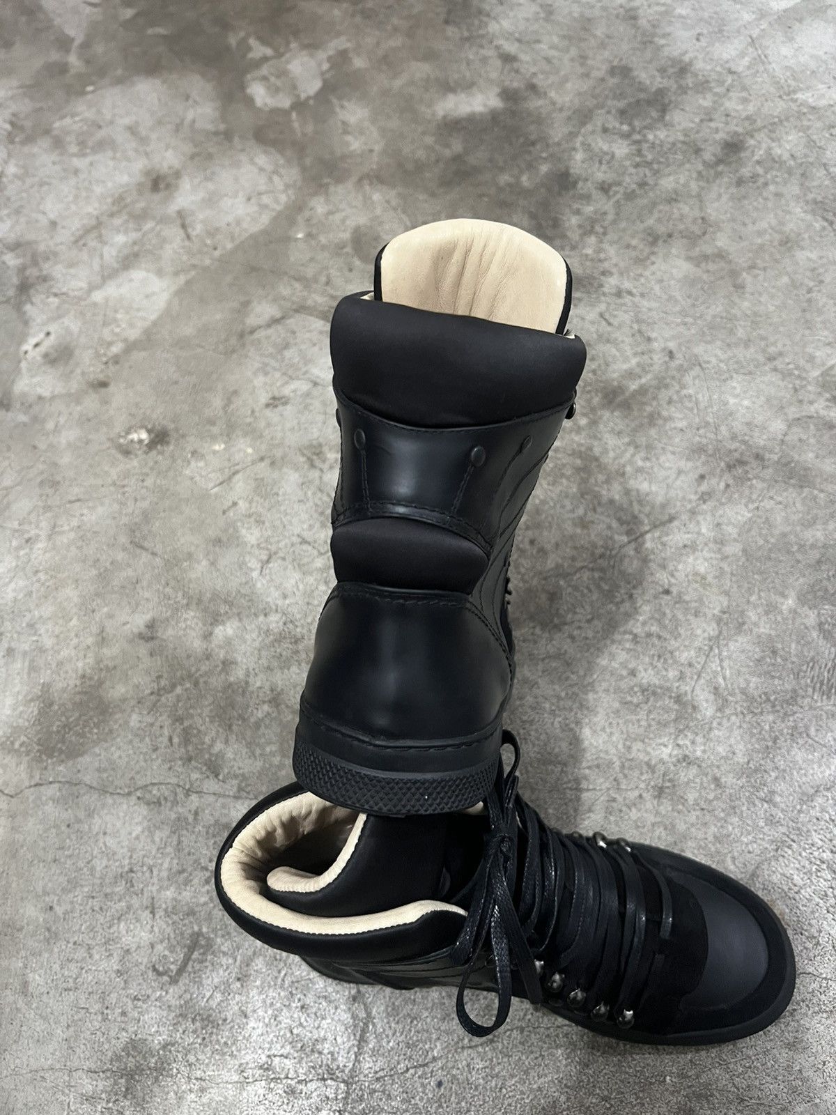 Jean Paul Gaultier 2000’s Jean Paul Gaultier Black Suede Leather High Top Shoes Size US 7.5 / EU 40-41 - 6 Thumbnail