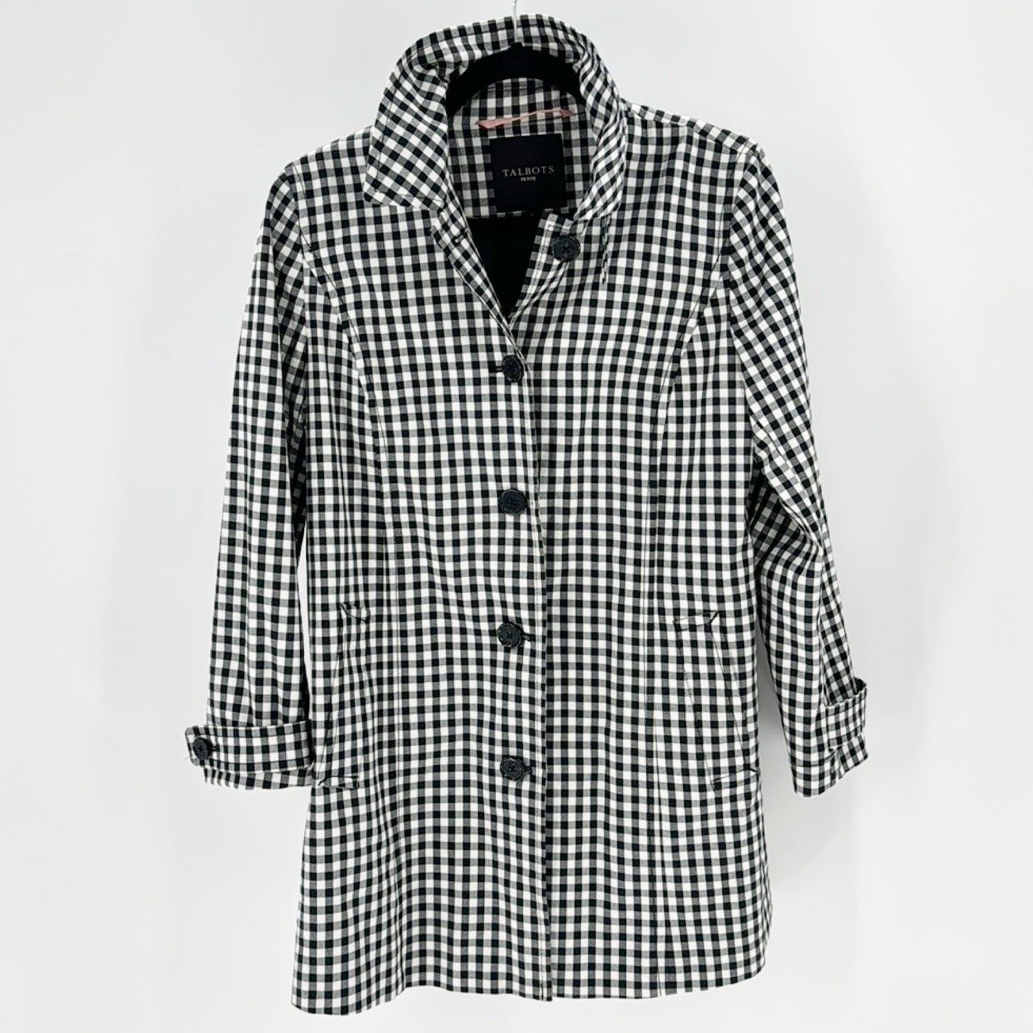 Other Talbots CLASSIC GINGHAM MAC black white water resistant MP Size M / US 6-8 / IT 42-44 - 3 Thumbnail