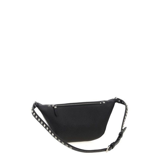 Valentino VALENTINO GARAVANI Rockstud Black Grainy Leather Belt Bag Ne Size ONE SIZE - 2 Thumbnail