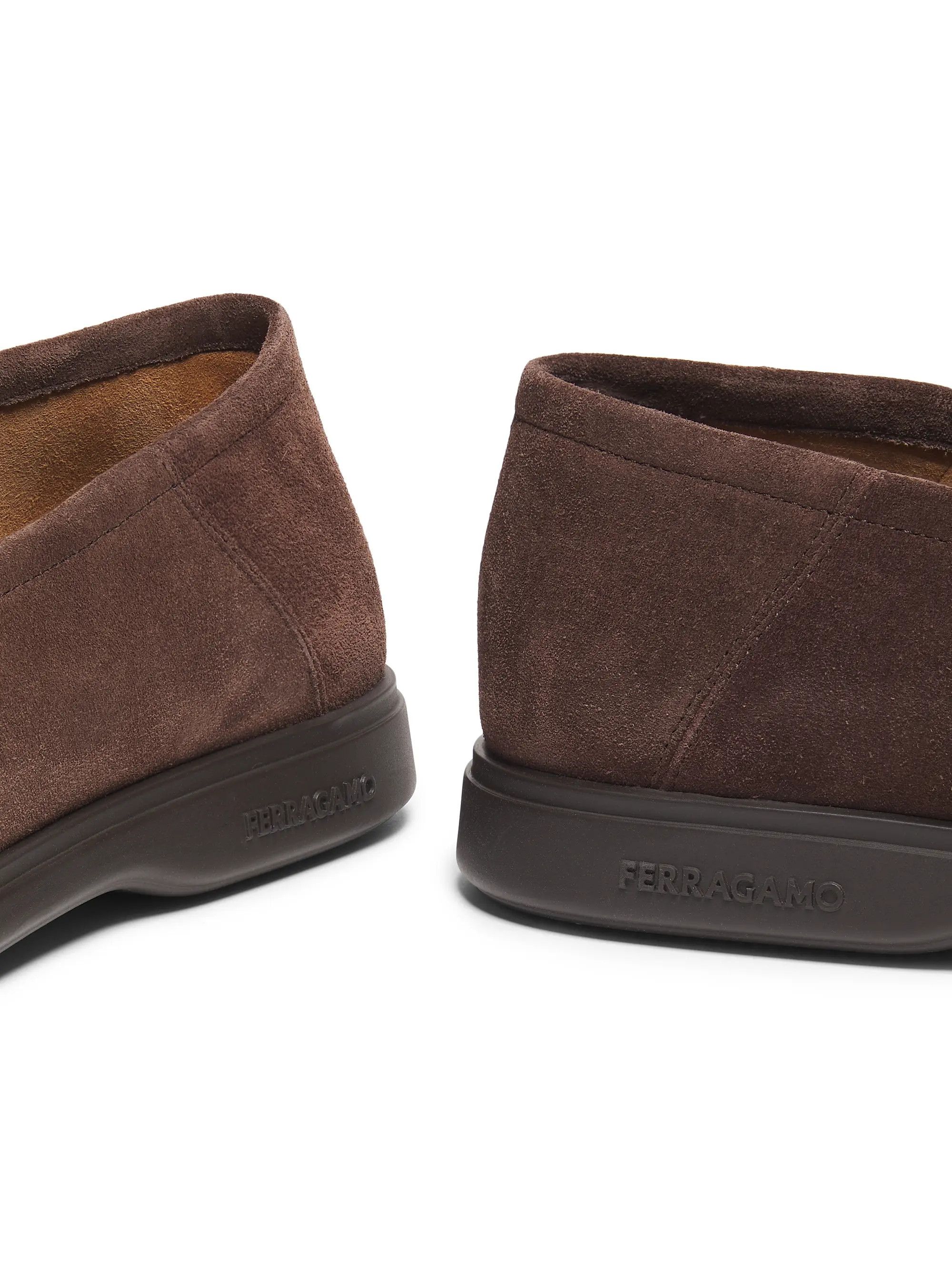 Salvatore Ferragamo os11x0226 Deconstructed Suede Loafers in Brown Size US 8.5 / EU 41-42 - 3 Thumbnail