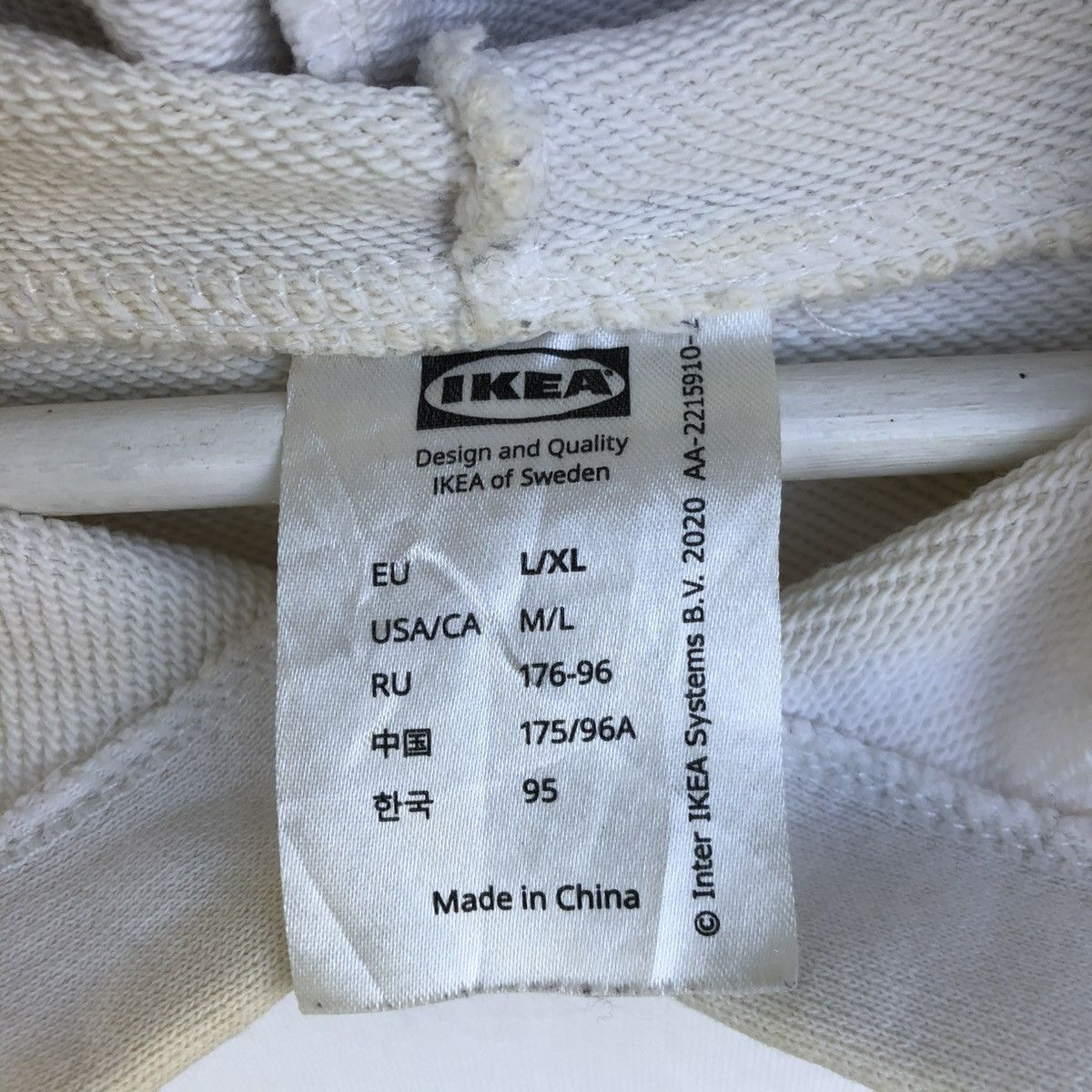 Ikea Vintage Ikea White Hoodie Size US L / EU 52-54 / 3 - 10 Thumbnail