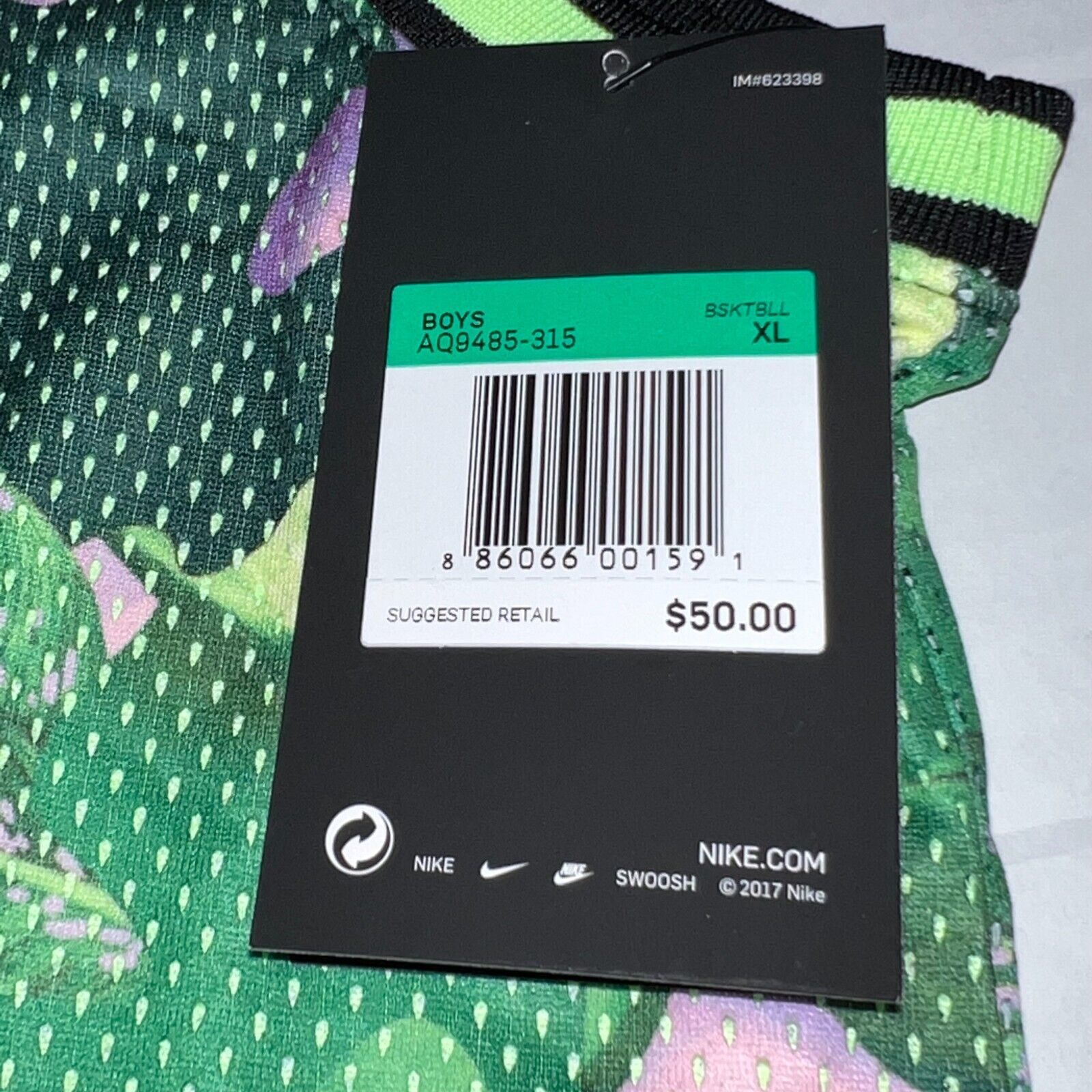 Nike Nike Dri Fit Hoopfly Basketball Jersey AQ9485-315 Boys XL Size US XXS / EU 40 - 7 Thumbnail