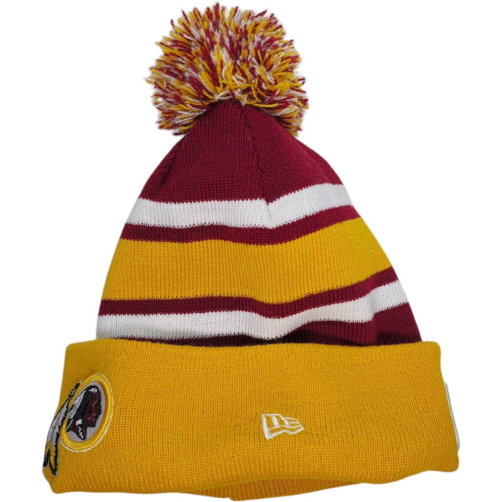New Era NewEra Washington Redskins NFL Youth Knit Hat Cap Pom Beanie Size ONE SIZE - 3 Thumbnail