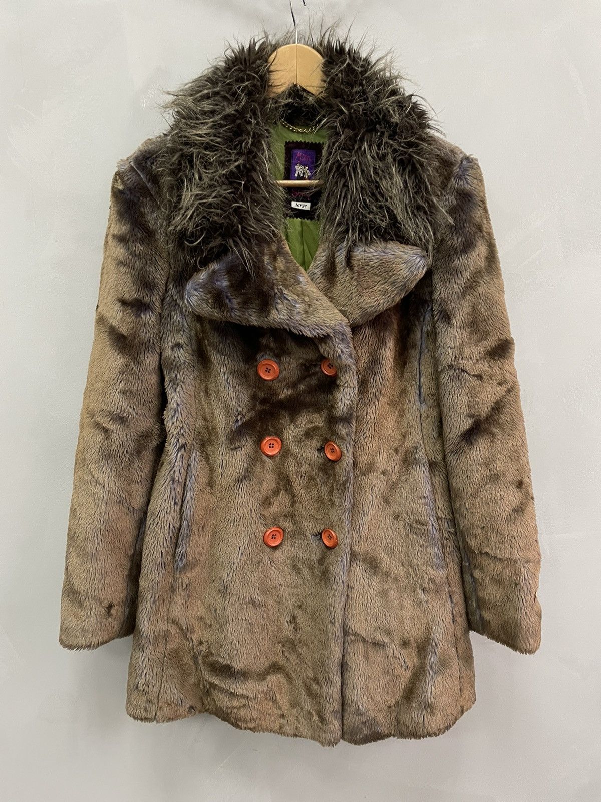 If Six Was Nine × Japanese Brand × Le Grande Bleu (L.G.B.) RARE FUZZY Y2K FAUX FUR legrandebleu MISS SIXTY COAT Size L / US 10 / IT 46 - 1 Thumbnail