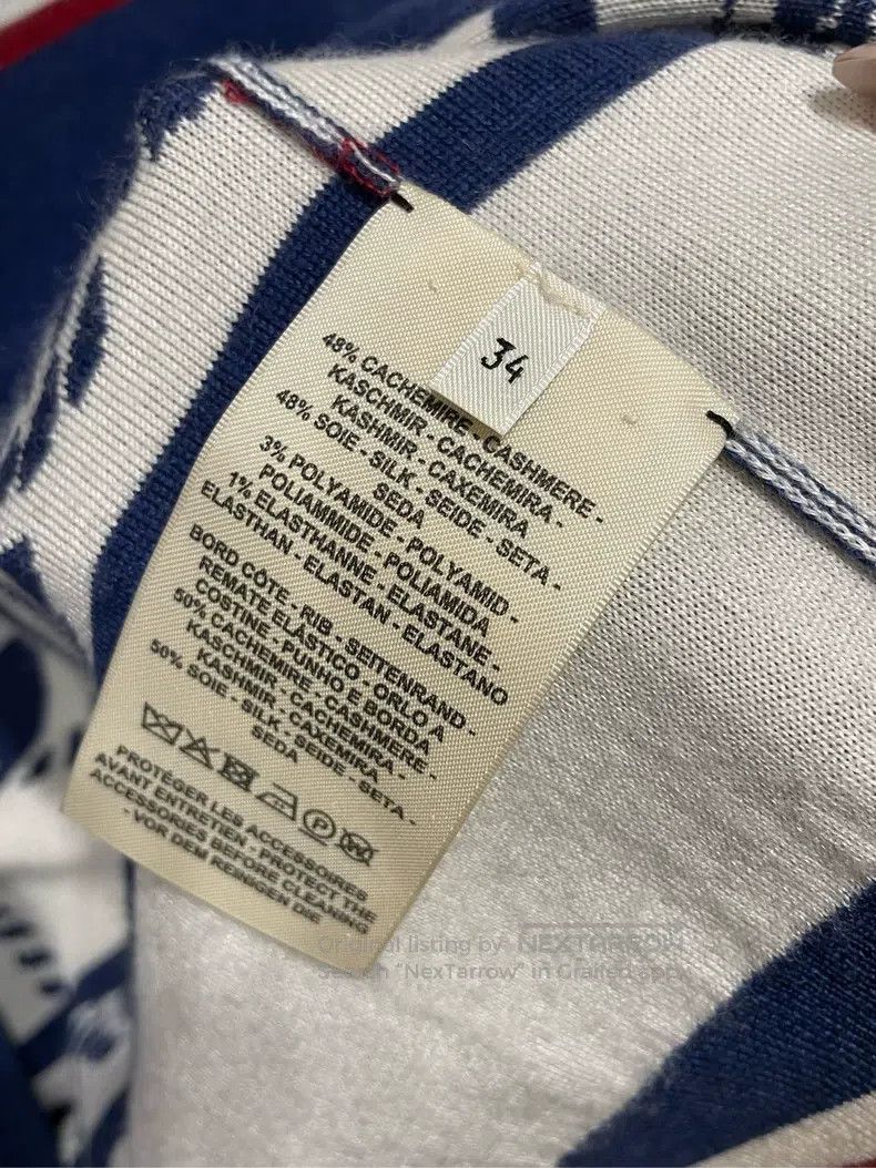 Hermes Hermes Blue Logo Patterned Long Sleeve Cardigan Size XXS / US 00 / IT 34 - 6 Thumbnail
