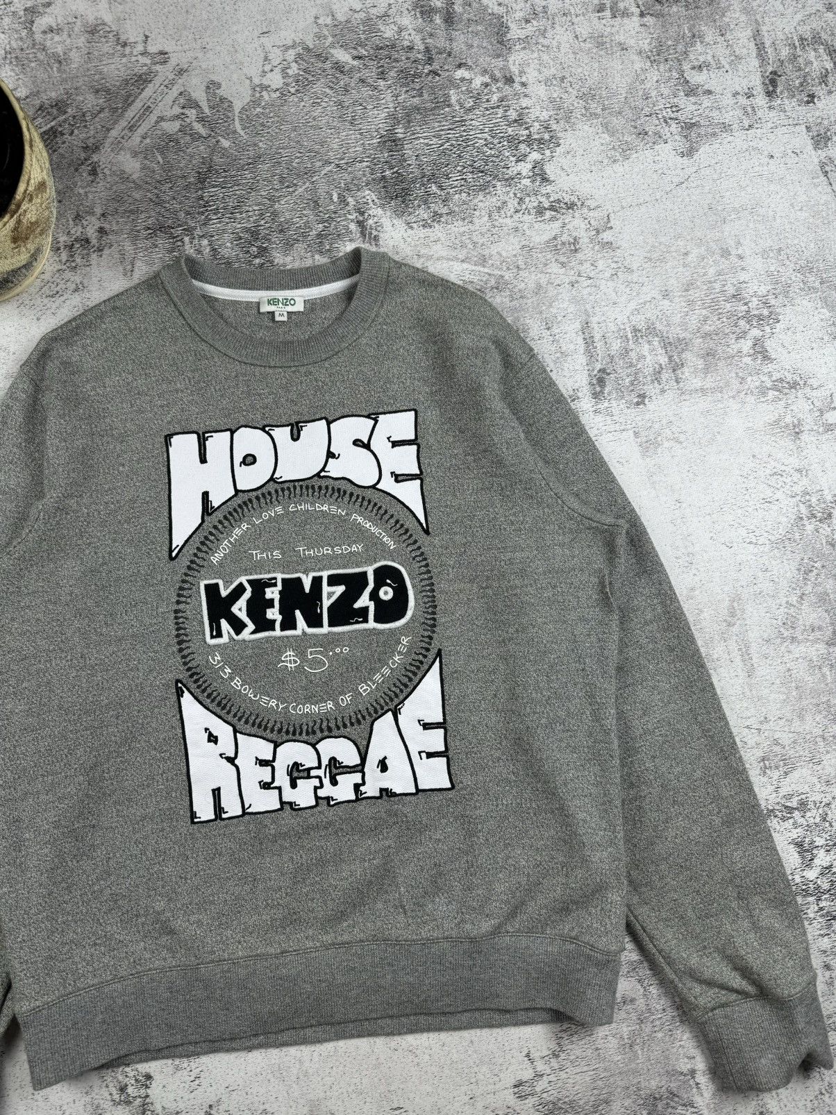 Kenzo Kenzo Paris Grey Melange Knit House Of Reggae Sweatshirt Size US M / EU 48-50 / 2 - 5 Thumbnail