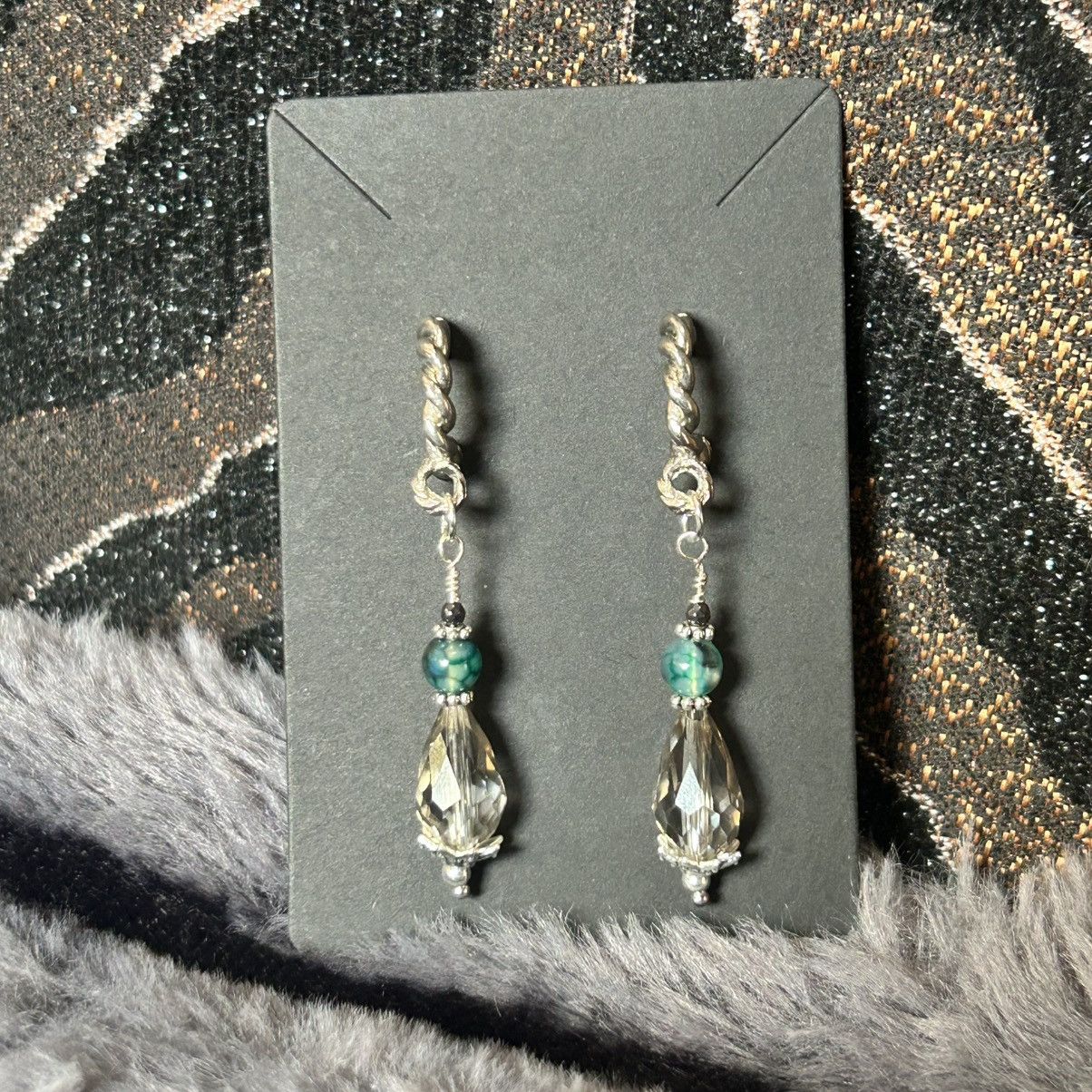 Handmade Handcrafted raindrop faceted rutilated quartz earrings Size ONE SIZE - 2 Thumbnail