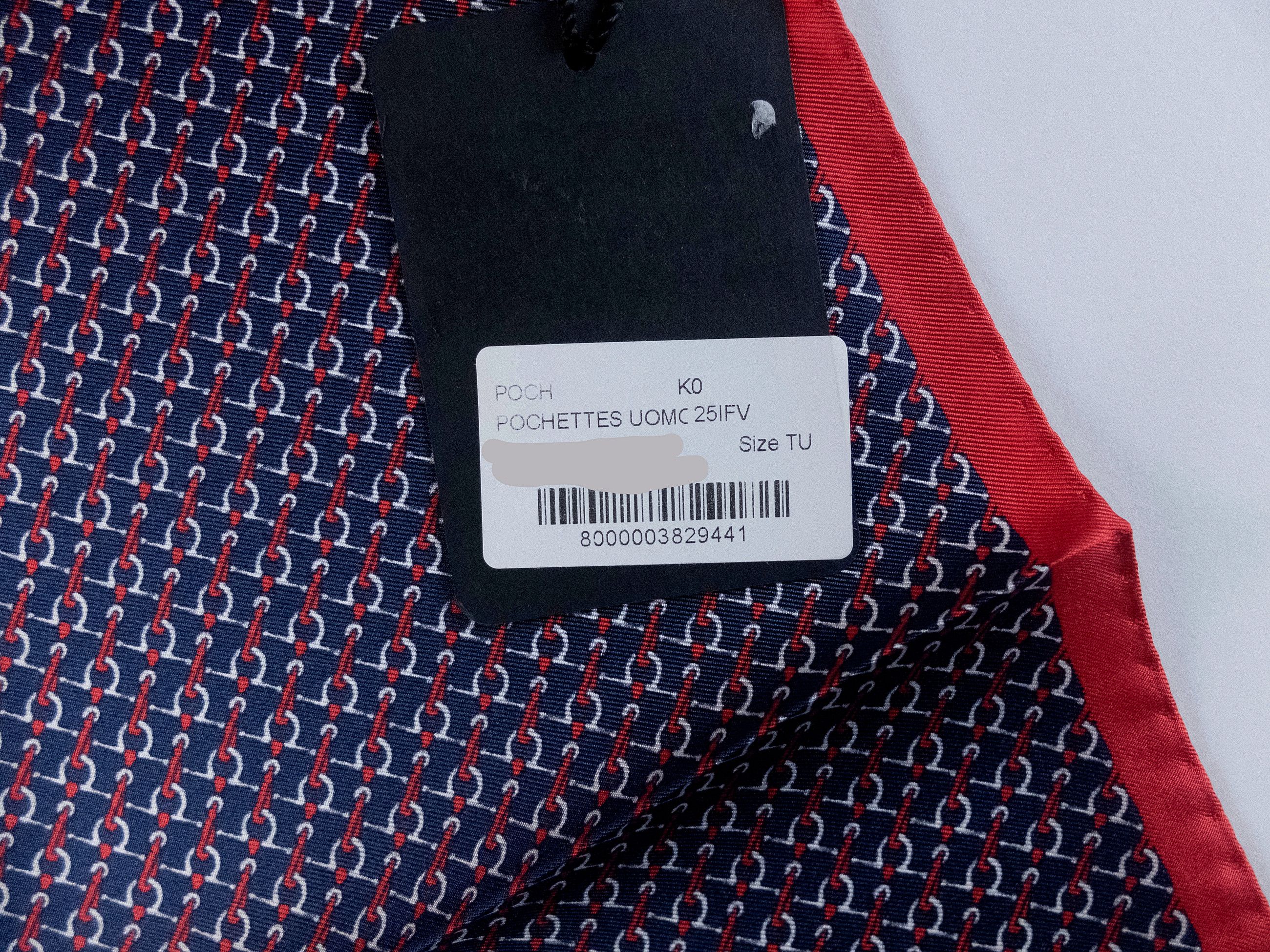 Kiton KITON Napoli navy blue stitch motif silk pocket square q Size ONE SIZE - 3 Thumbnail