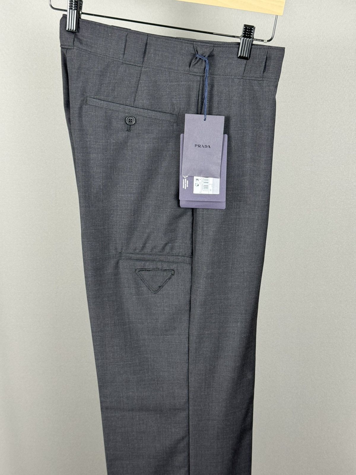 Prada NWT PRADA GRAY WOOL PANTS PRADA LOGO Size US 30 / EU 46 - 2 Thumbnail