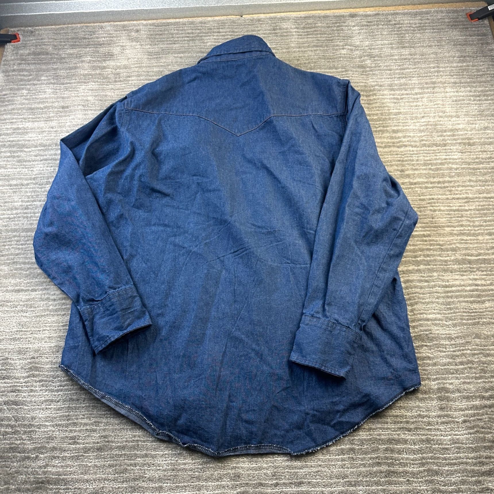 Wrangler Wrangler Shirt Mens Extra Large Western Blue Denim Jean Pearl Snap Size US XL / EU 56 / 4 - 2 Thumbnail