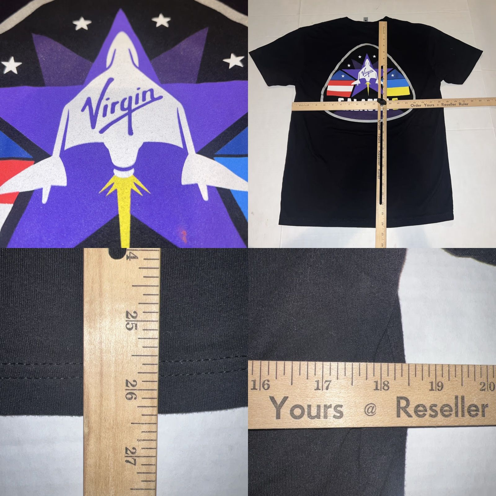 Next Level VIRGIN GALACTIC 6 Logo Shirt M Black Space Richard Branson Official Next Level Limited Edition Short Sleeve Mens Graphic Print T-Shirt Size US M / EU 48-50 / 2 - 8 Thumbnail
