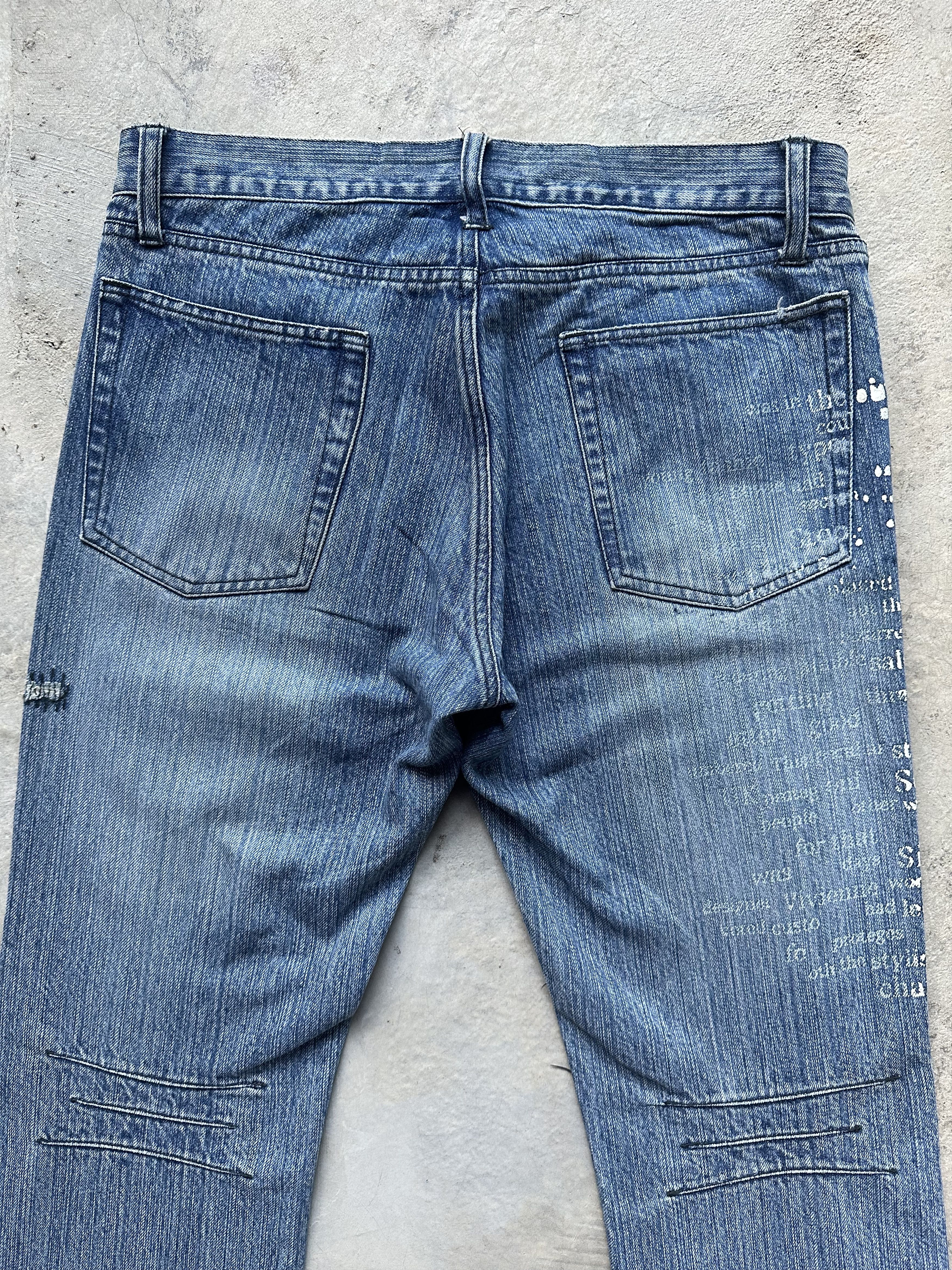 If Six Was Nine Differency by Rupert Edge Mud Paint Patchwork Denim Jeans Size US 30 / EU 46 - 13 Thumbnail