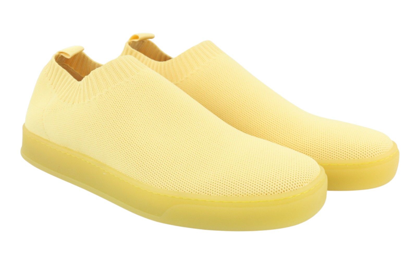 MAX&Co. EU41 Yellow Textured Slip On Square Sole Sneakers 88725 Size US 10 / IT 40 - 1 Thumbnail
