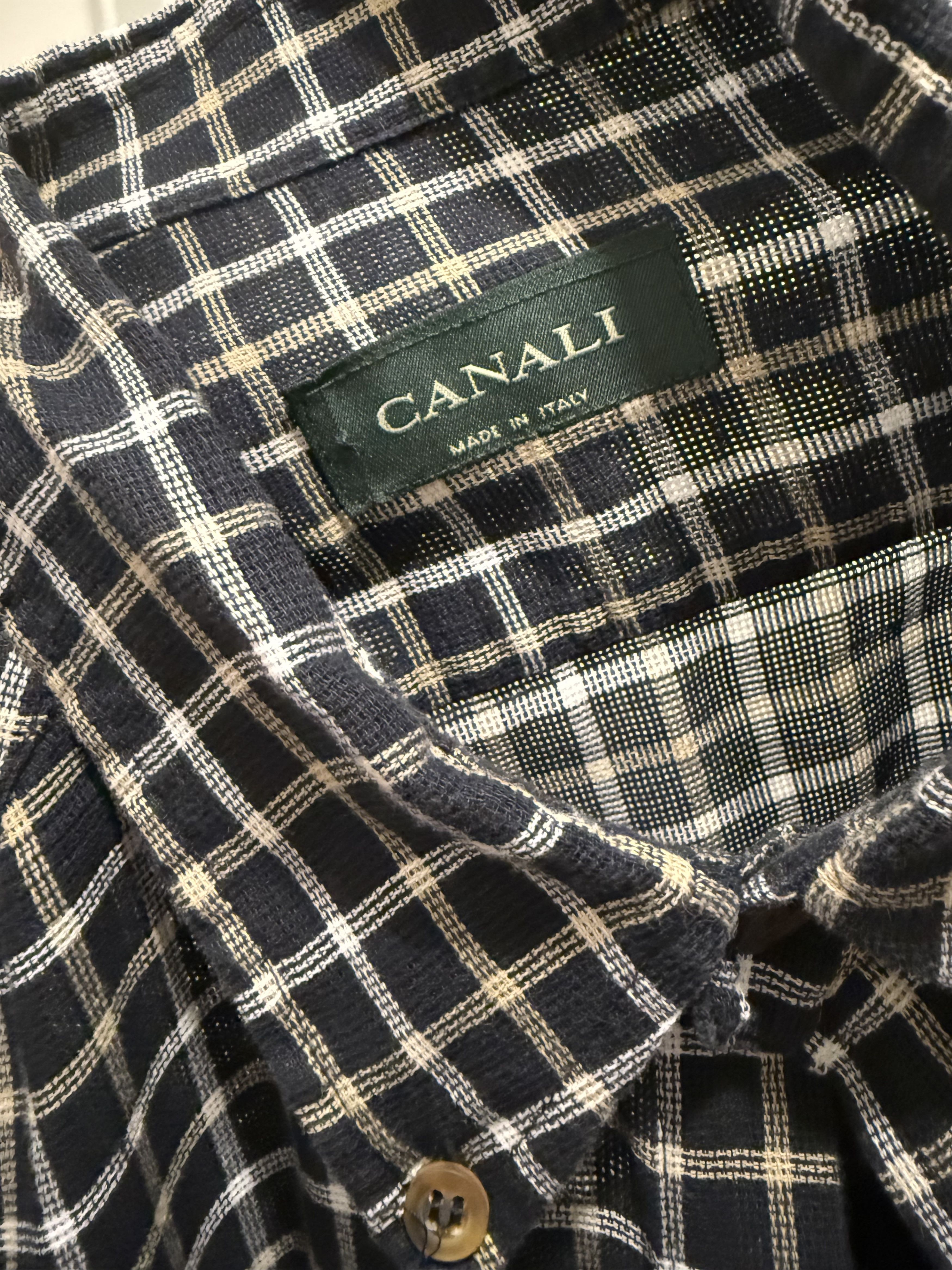 Canali Vintage Canali Short Sleeve Button Down — Lightweight Cotton Size US XL / EU 56 / 4 - 3 Thumbnail