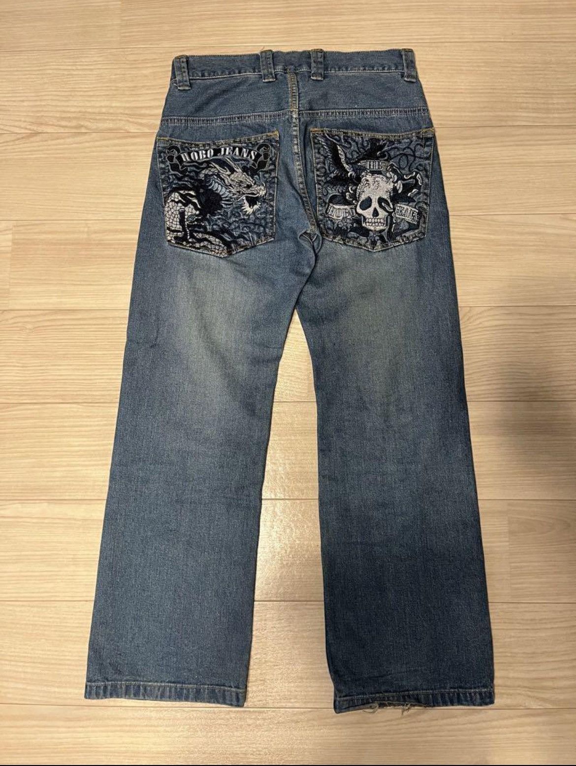 🇯🇵🔥Japanese Brand skull dragon embroidered jeans denim Y2K