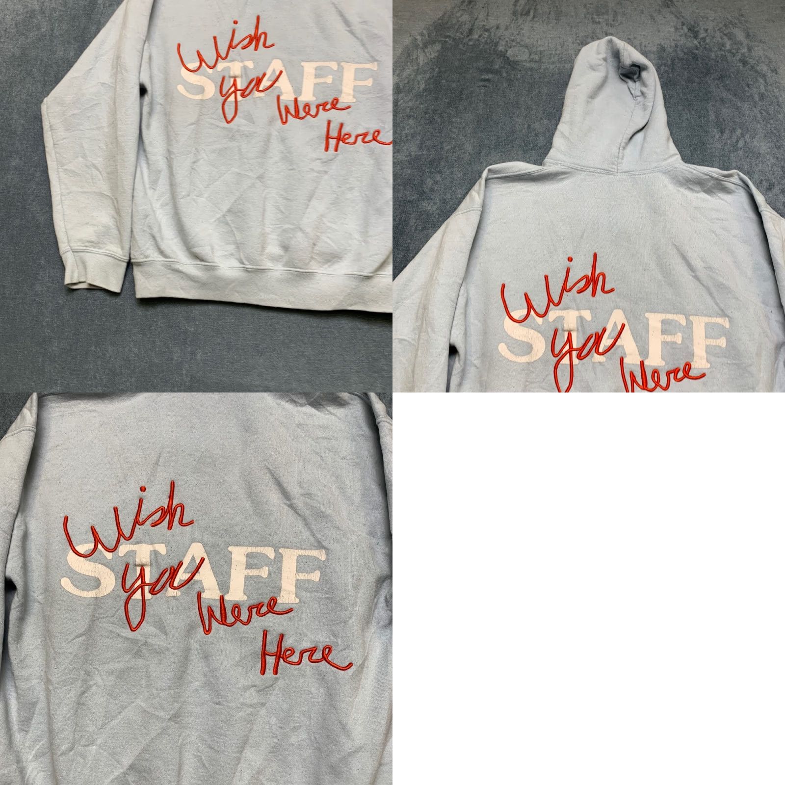 Hereu VINTAGE Astroworld Wish You Were Here Tour Staff Hoodie Mens XL Blue Fleece Lined Casual Size US XL / EU 56 / 4 - 9 Thumbnail