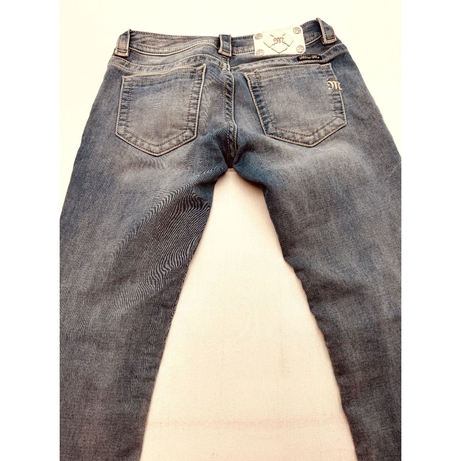 Miss Me Miss Me Jeans 26 Signature Skinny Embellished Studded Embroidered Denim 5-Pocket Regular Rise Low Vintage No Womens Jeans Size 26" / US 2 / IT 38 - 5 Thumbnail