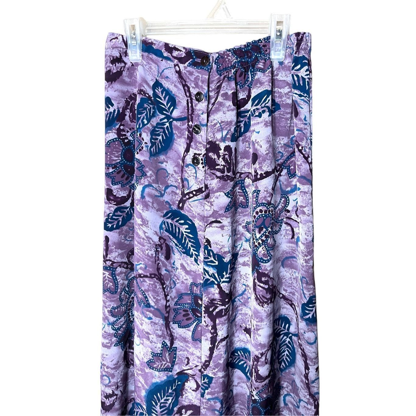 Other Vintage Sharon Anthony 90s Purple Maxi Skirt Size M Size 27" / US 4 / IT 40 - 2 Thumbnail