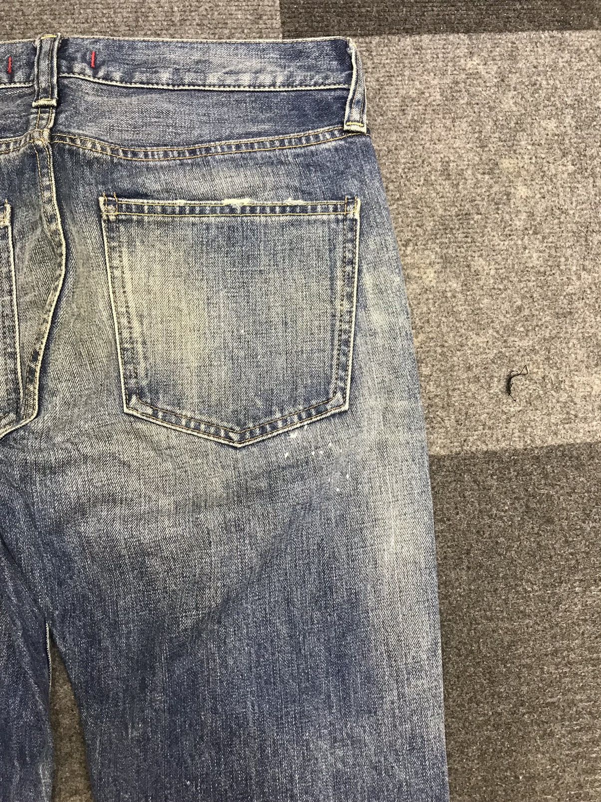 Japanese Brand 💥Insane 90s Style💥Red Card Stone Wash Fades Denim F454 Size US 32 / EU 48 - 10 Thumbnail