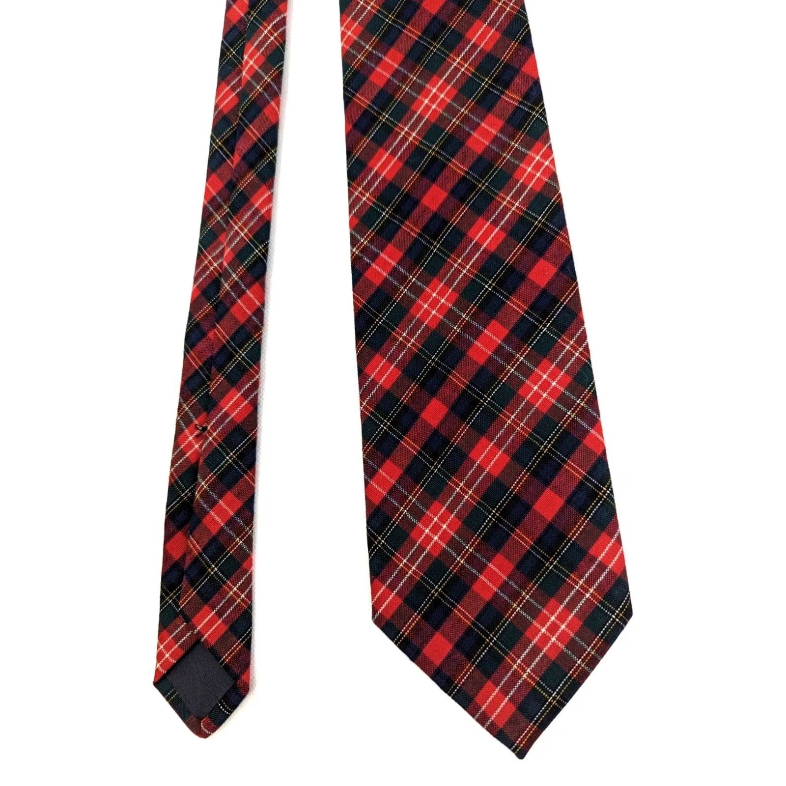 Pendleton VINTAGE Pendleton Mens Tie Plaid Virgin Wool 55" x 3.75" USA Made Necktie Classic Wool Tie Navy Red Green White Pattern: Plaids & Checks Mens Tie Size ONE SIZE - 5 Thumbnail