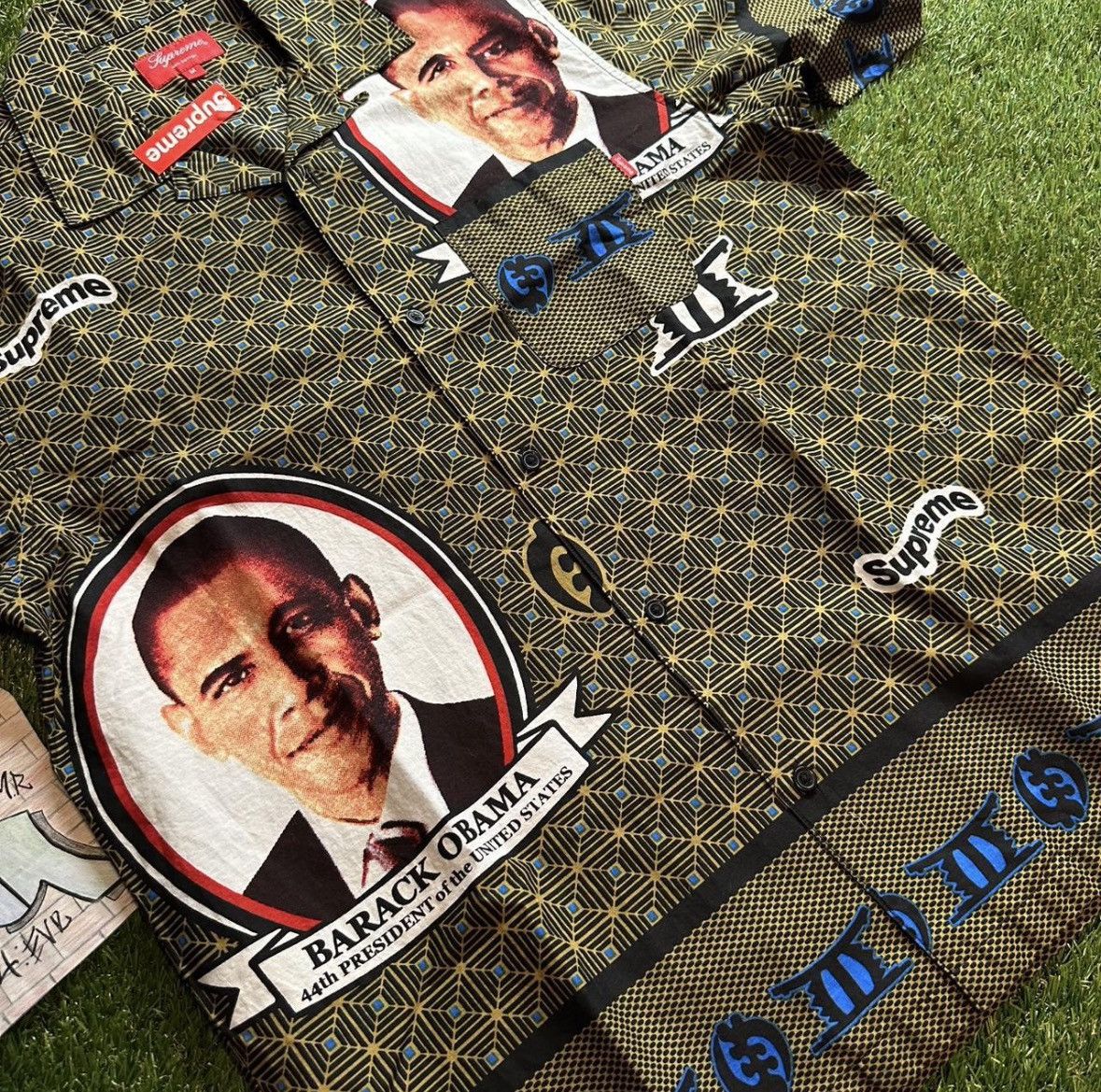 Supreme SS17 Supreme Obama Button Up Shirt Green Size Medium Size US M / EU 48-50 / 2 - 5 Thumbnail