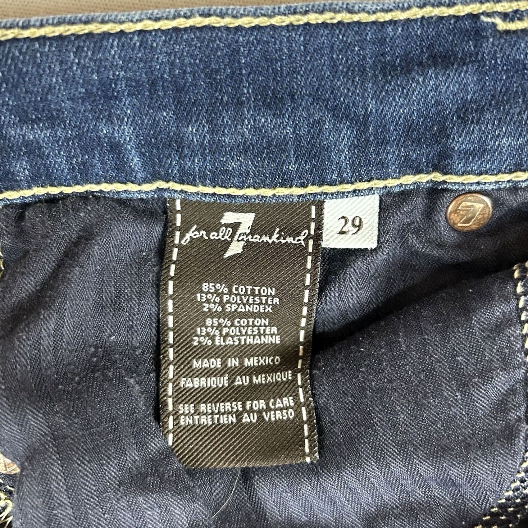 7 For All Mankind 7 For All Mankind Josefina Jeans Women's 29 Skinny Denim Blue Modern 5-Pocket Size 29" - 7 Thumbnail