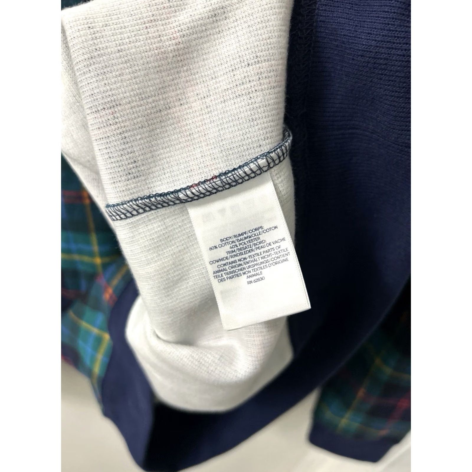 Lands' End Lands' End Mens Long Sleeve 1/4 Zip Pullover Sweatshirt Plaid Black Watch Tartan Multicolor Cotton Polyester Jersey L Size US L / EU 52-54 / 3 - 7 Thumbnail