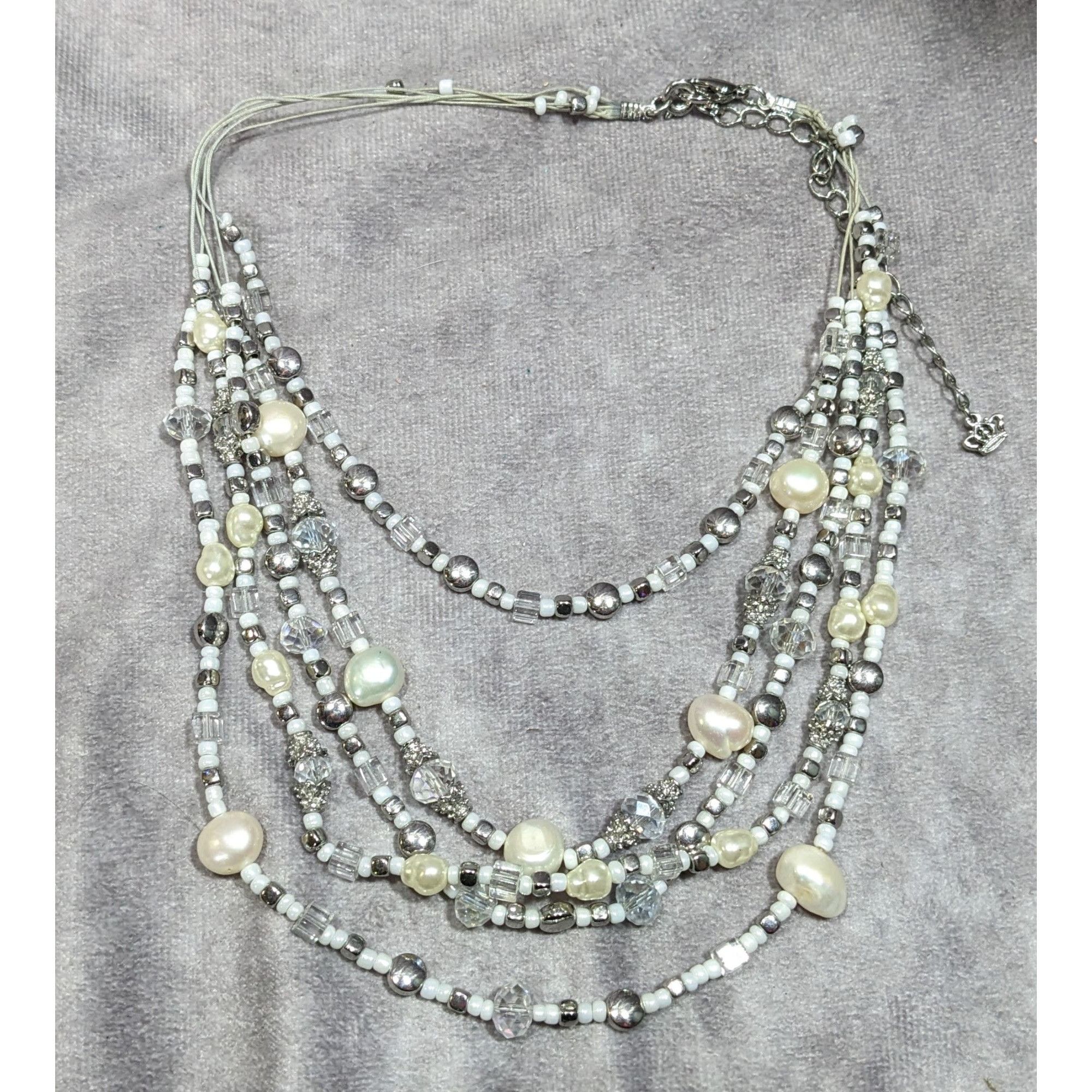 Other Premier Designs Elegant Pearl And Glass Beaded Multilayer Ne Size ONE SIZE - 5 Thumbnail