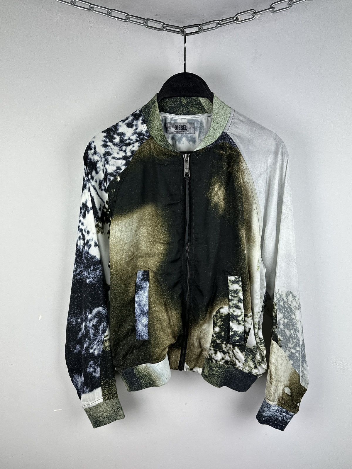 Diesel Diesel 3D Floral Print Track Light Bomber Jacket Size XS / US 0-2 / IT 36-38 - 1 Thumbnail