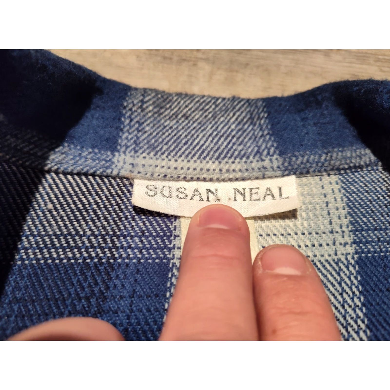 Vintage VINTAGE Susan Neal Plaid Blazer Coat Women's Medium Blue Fleece 100% Acrylic Shoulder Pads Casual Formal 90s Style Size M / US 6-8 / IT 42-44 - 7 Thumbnail