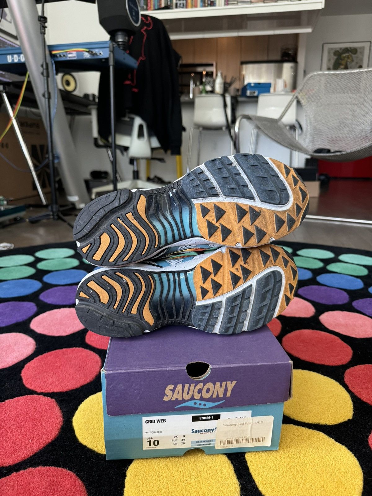 Saucony Grid Web white/gry/blue sz 10