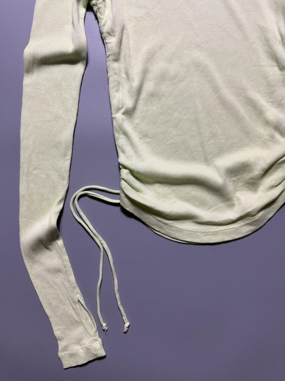 Helmut Lang Helmut Lang - Rib Shoulder Cut Out Ruched Side tie tops Size XS / US 0-2 / IT 36-38 - 6 Thumbnail