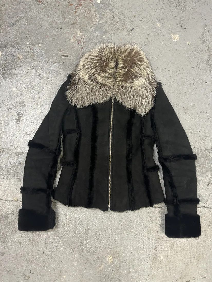 Roberto Cavalli × Vintage FW2006 Roberto Cavalli Black Fur Premium Leather Jacket Size M / US 6-8 / IT 42-44 - 3 Thumbnail