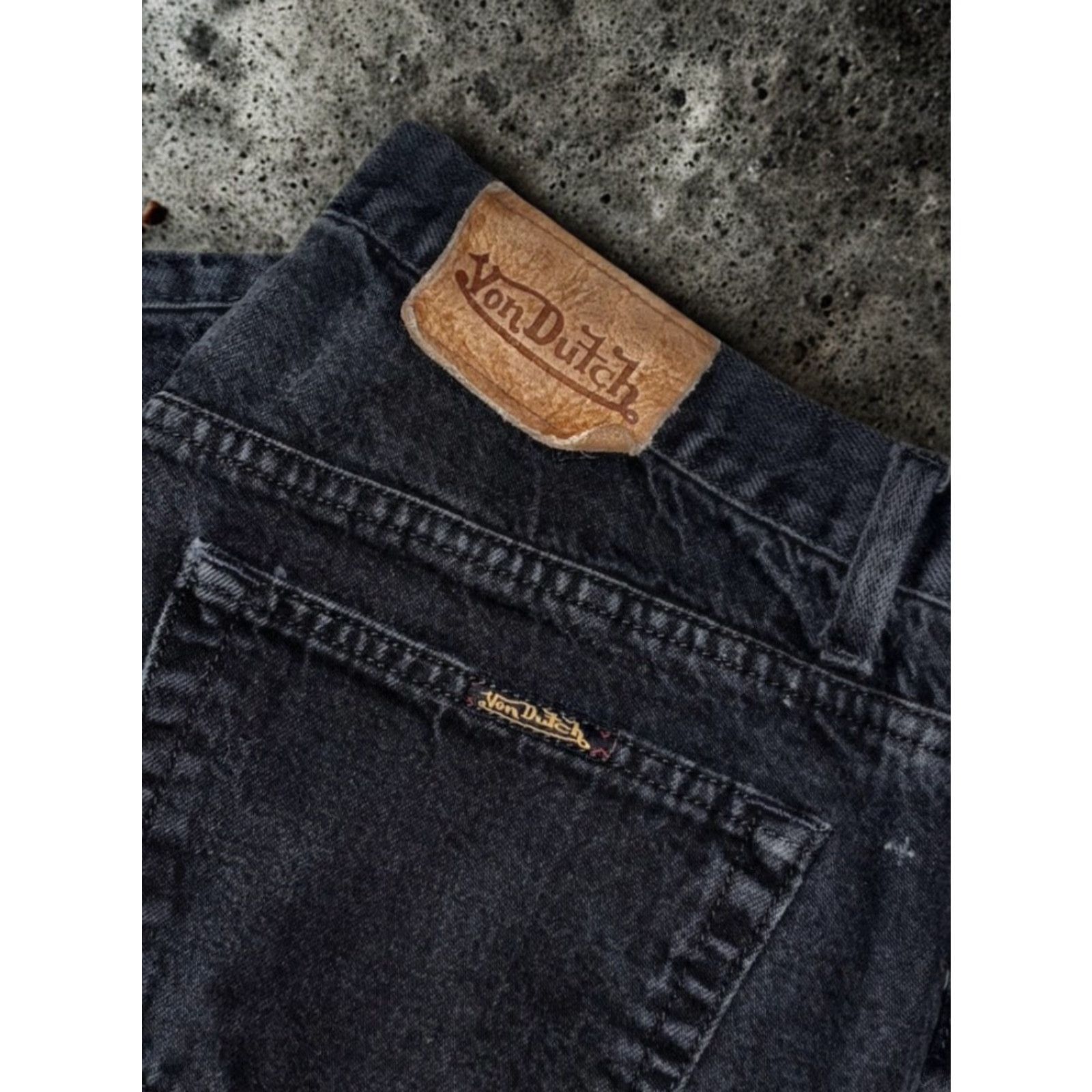 Von Dutch VINTAGE Von Dutch Jeans Men’s 34x27 Black Denim Straight Job Size US 34 / EU 50 - 7 Thumbnail