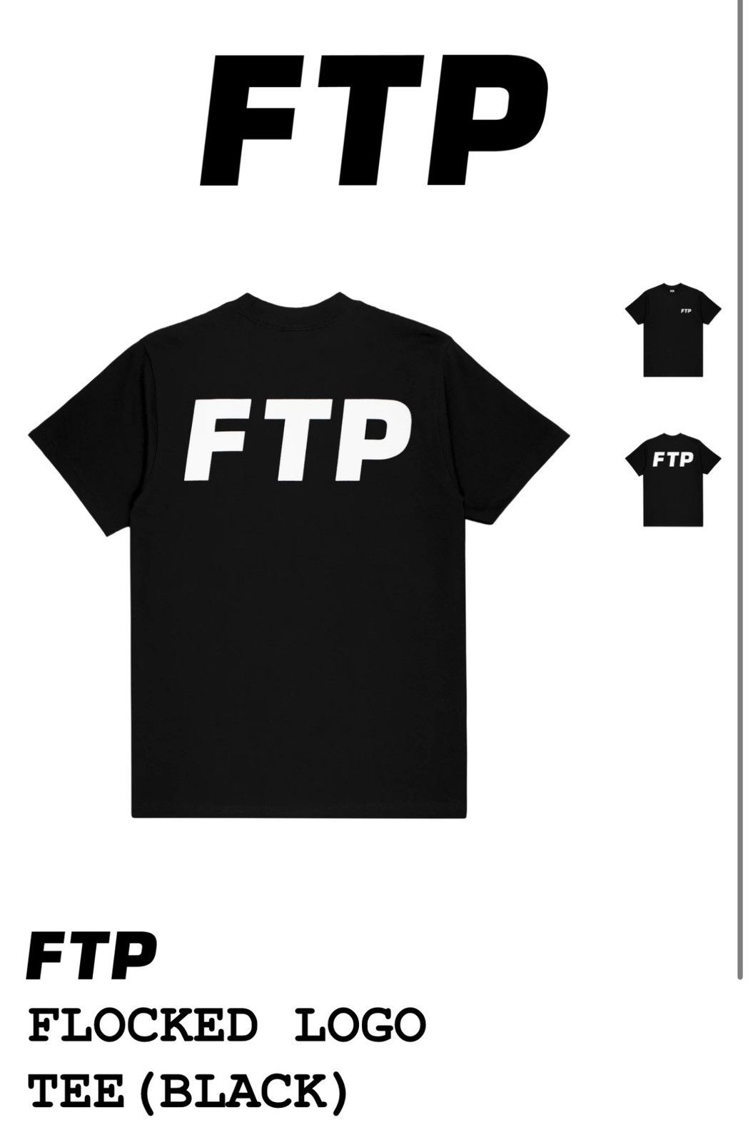 Fuck The Population FTP flocked logo tee Black L Size US L / EU 52-54 / 3 - 4 Thumbnail