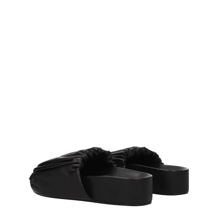 Jil Sander ob1o1e1124 Leather Slippers in Black Size US 6 / IT 36 - 4 Thumbnail