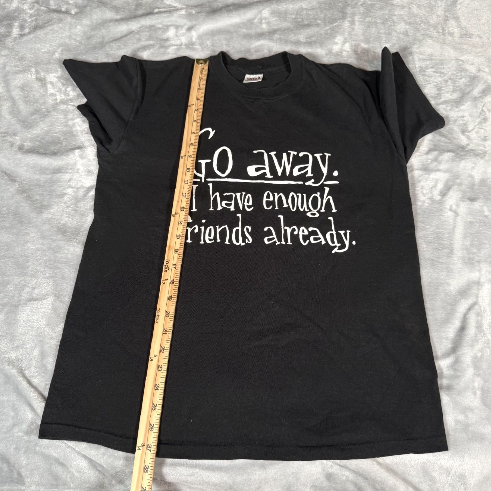 Vintage VINTAGE Men's Cotton T-Shirt Slim Fit Short Sleeve Crew Neck Funny 90s Black Made in USA Size US L / EU 52-54 / 3 - 8 Thumbnail